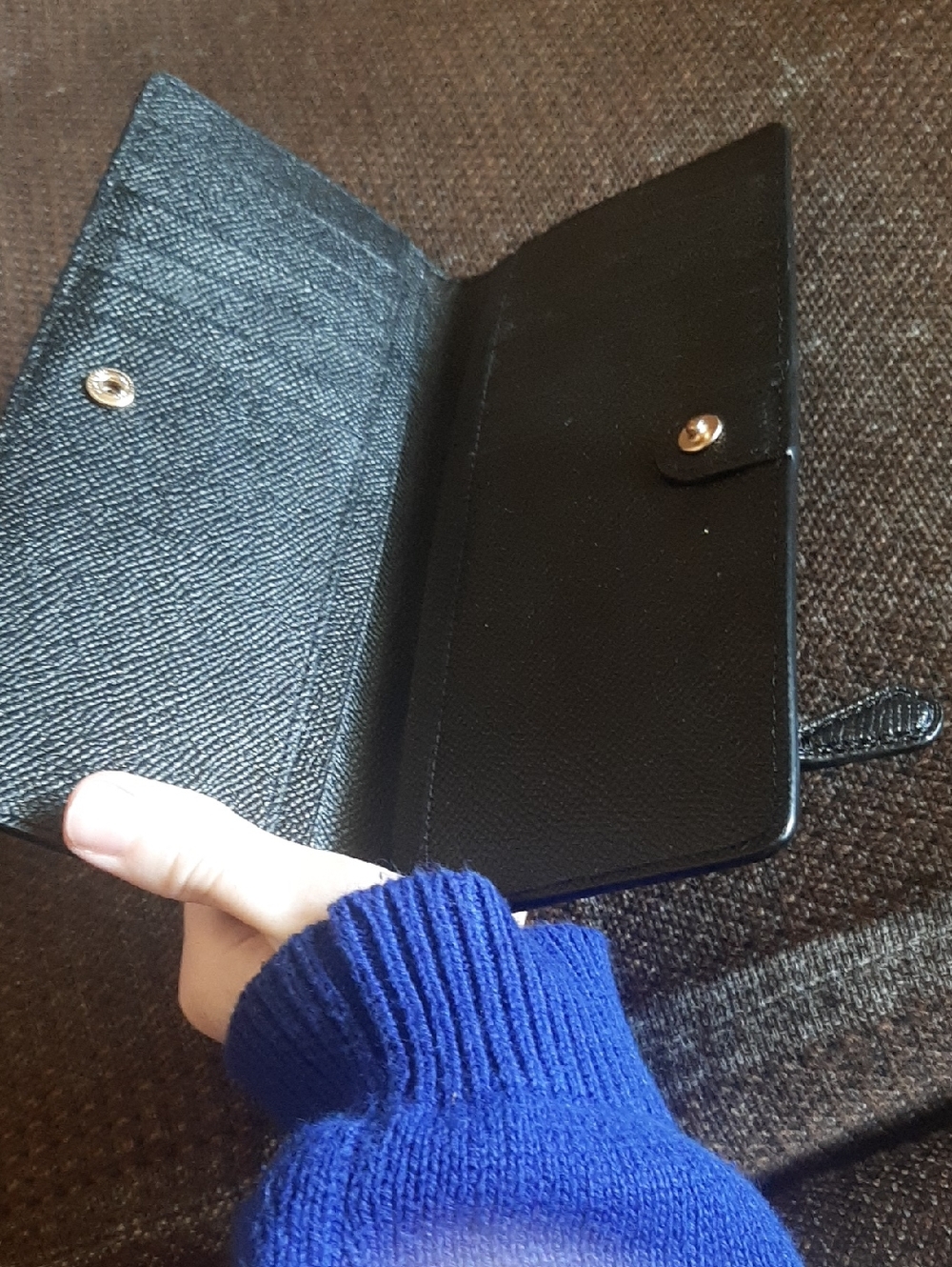 Coach Black Leather Continental Wallet with Gold Hardware - Picture 3 of 3
